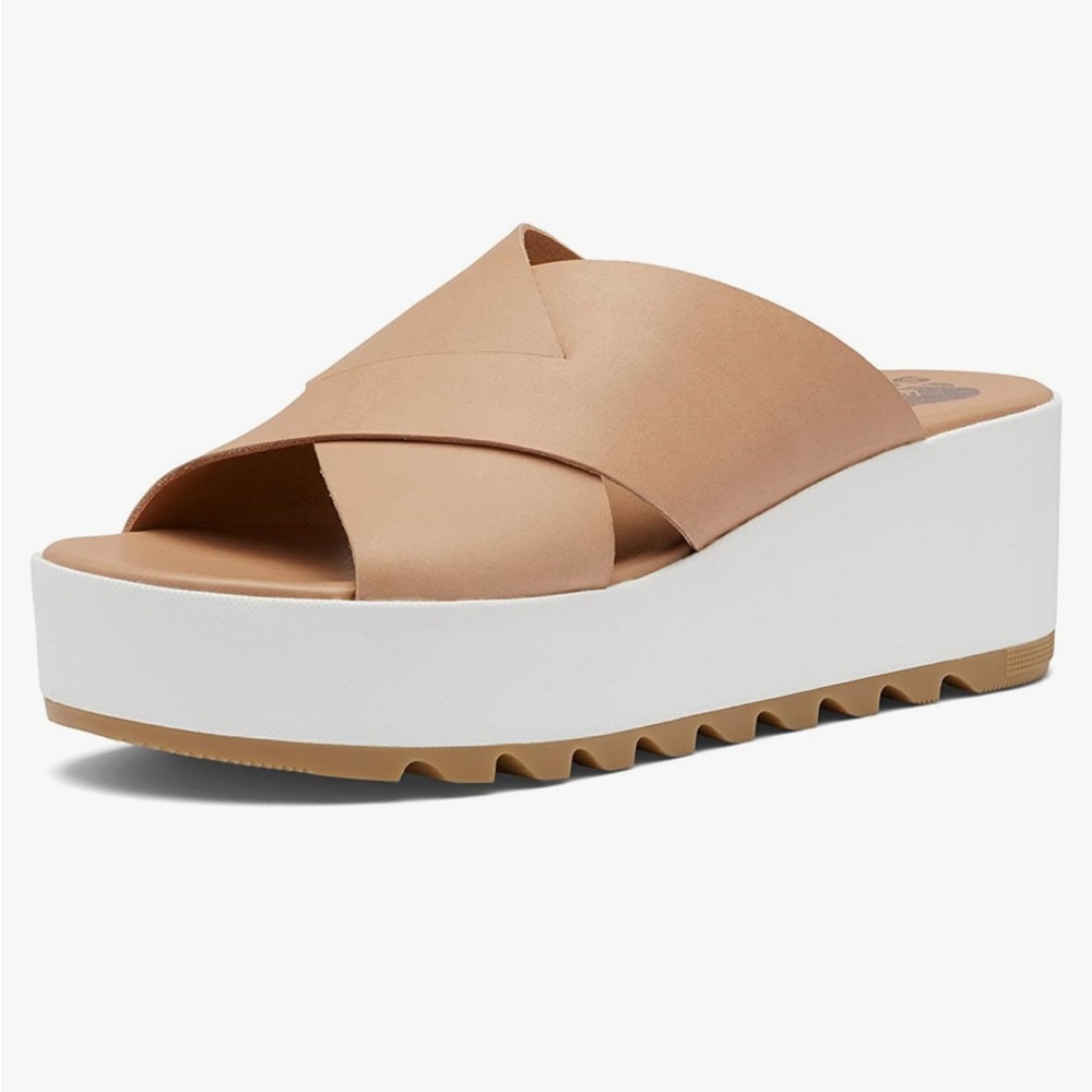 Sorel Women's Honest Beige Cameron Flatform Mule/Sandal